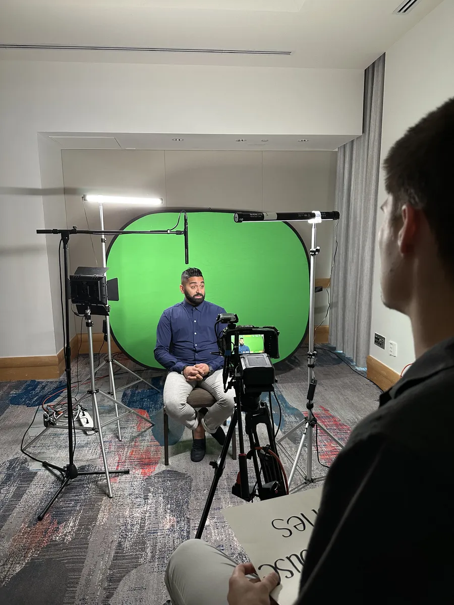 Green-screen video shoot